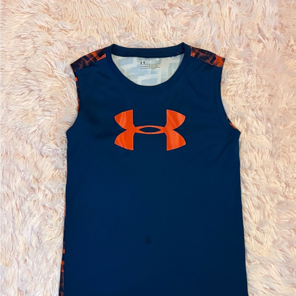 Under Armour Kids' Blue and Orange Tank Top